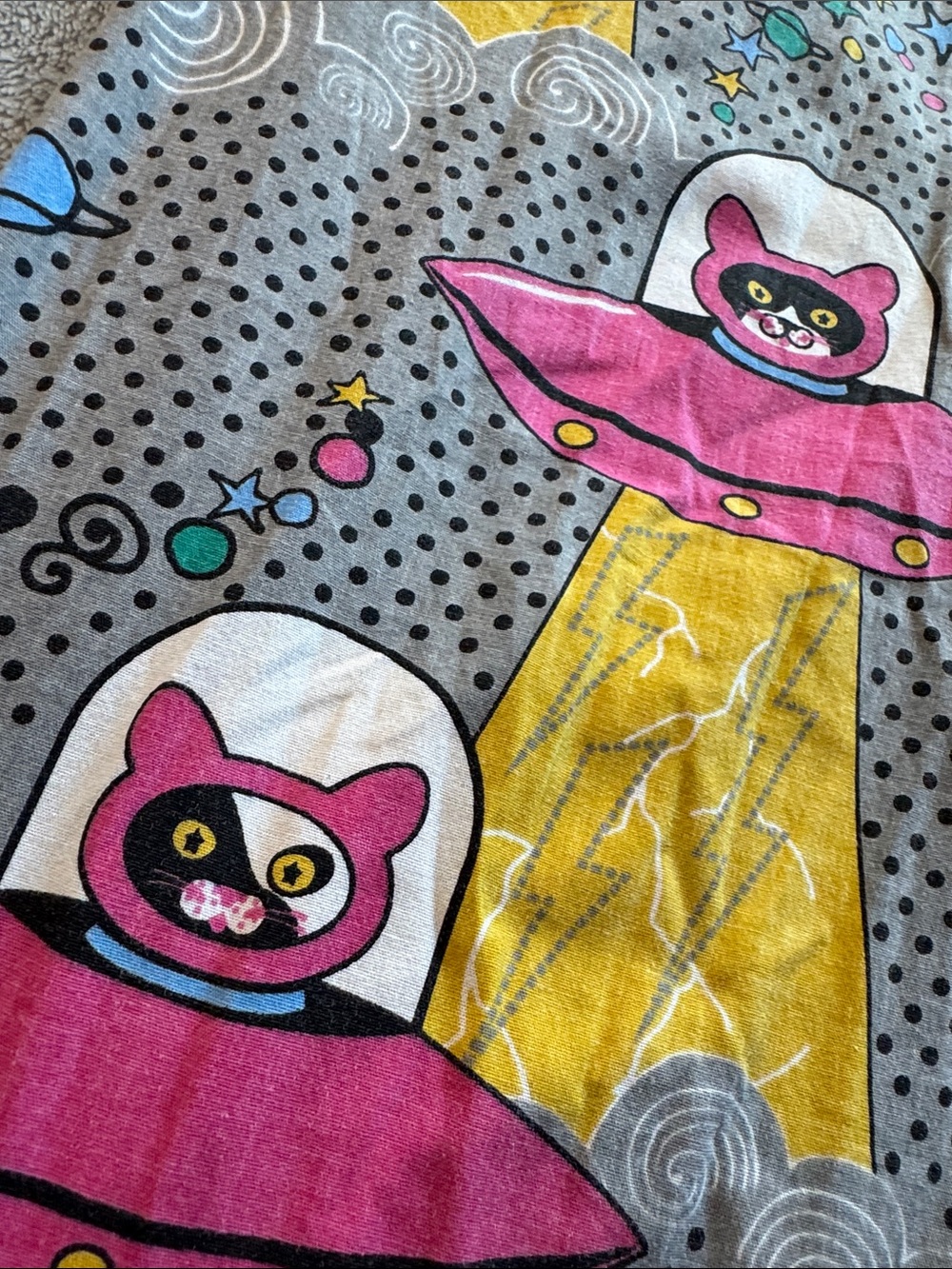 NWOT Blue Platypus Clothing Cats In Space Jumpsuit In Asteroid Field SizeXS - Picture 7 of 14
